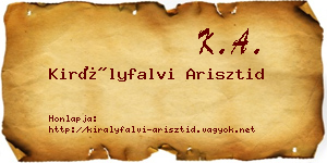 Királyfalvi Arisztid névjegykártya